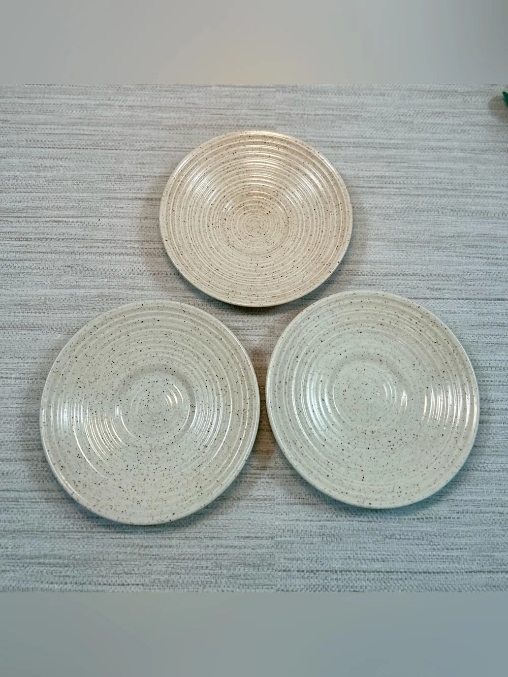 Churchill Stonecast Homespun England Speckled Stoneware Plates Set of 3